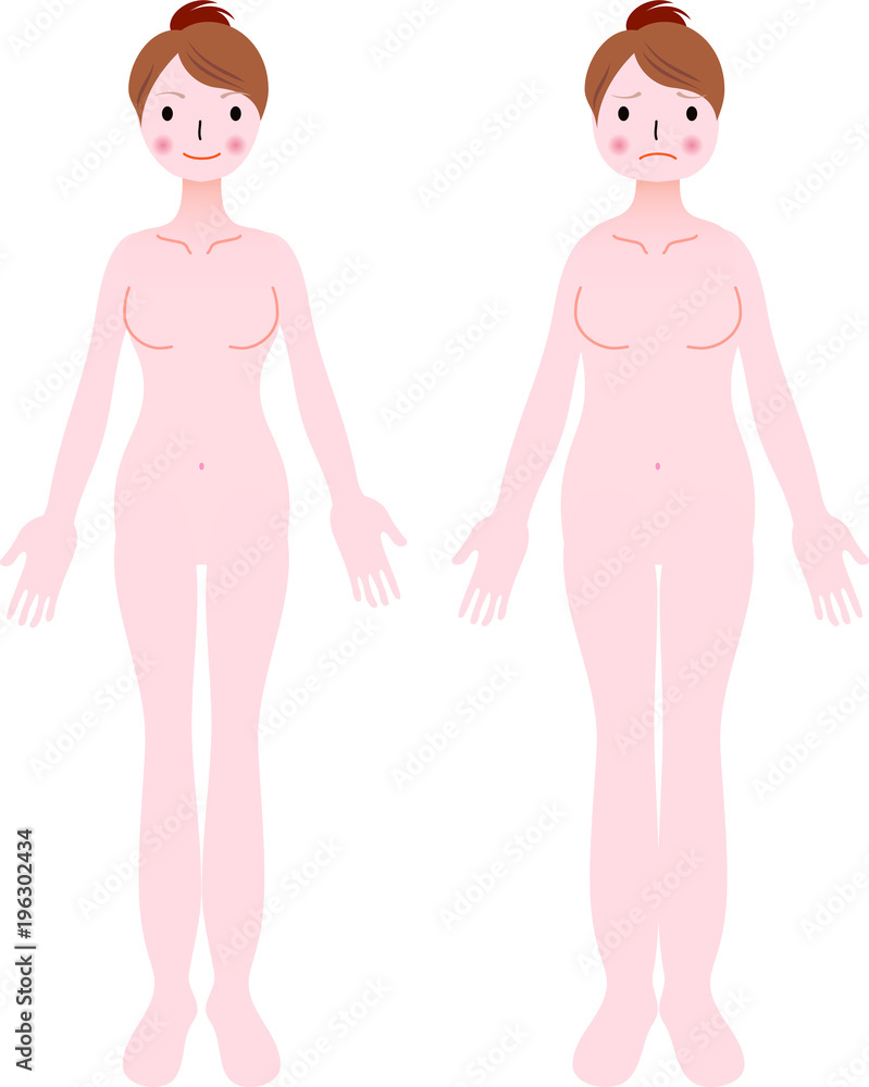 Nude dieting woman Nude dieting woman