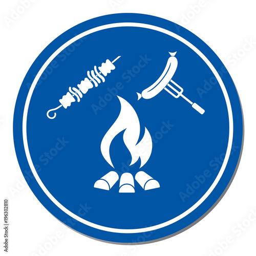 Grilled kebab and sausage icon