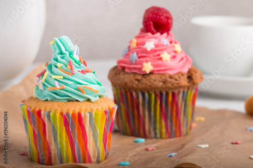 homemade cupcakes with frosting