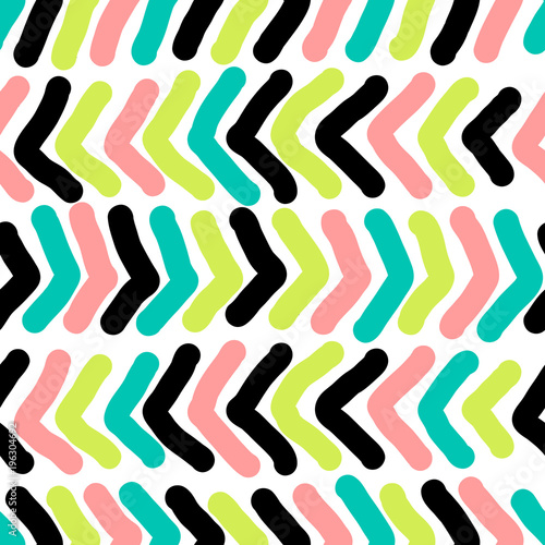 Hand drawn seamless repeating pattern with abstract shapes brush strokes