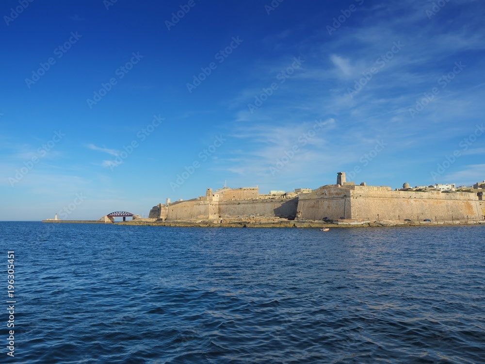 Seaview with Valletta city in Malta island