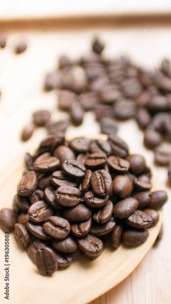 Fototapeta premium Coffee bean seed raw material for coffee drink