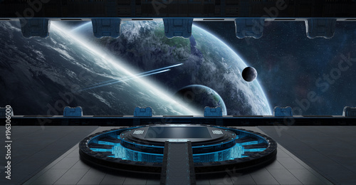 Fototapeta Naklejka Na Ścianę i Meble -  Landing strip spaceship interior 3D rendering elements of this image furnished by NASA