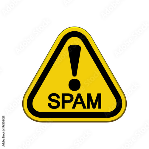 Señal triangulo advertencia con icono atencion SPAM