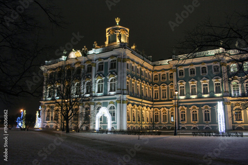 The night building of the Hermitage.