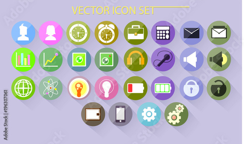 Foto Beautiful colored icons for different UI. Vector buttons