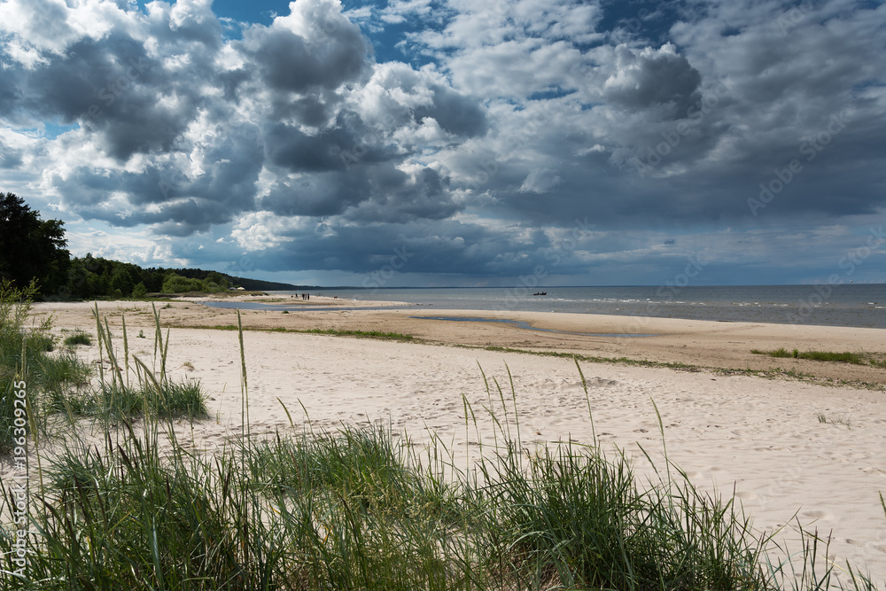 Sandy beach at gulf of Riga, Baltic sea. Sandy beach at gulf of Riga, Baltic sea.