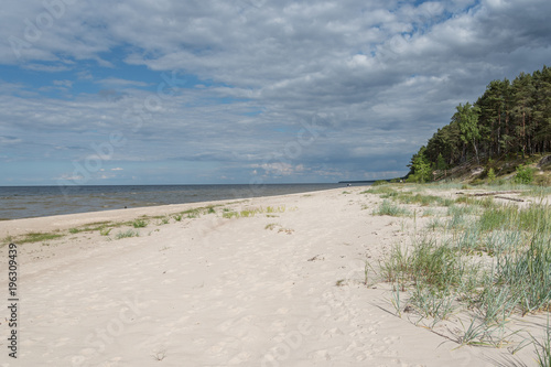 Sandy beach at gulf of Riga  Baltic sea.