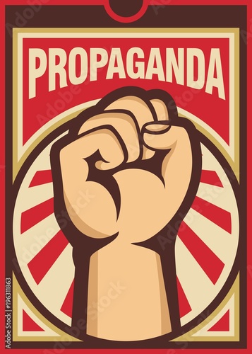 A clenched fist held raised in the air, poster style vector