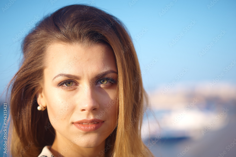 Fototapeta premium Young pretty blonde walking outdoors