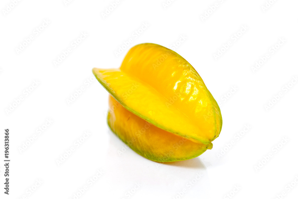Exotic starfruit or averrhoa carambola isolated on white background Exotic starfruit or averrhoa carambola isolated on white background