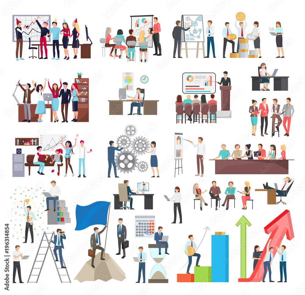 Set of Icons Business Theme Vector Illustration Set of Icons Business Theme Vector Illustration