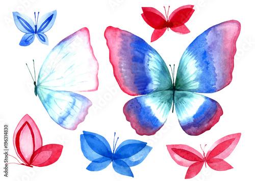 A collection of watercolor butterfly illustrations.