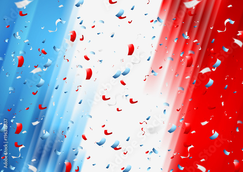 France confetti background. French National Bastille Day