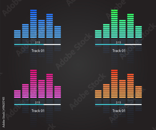 Music sound colorfull waves