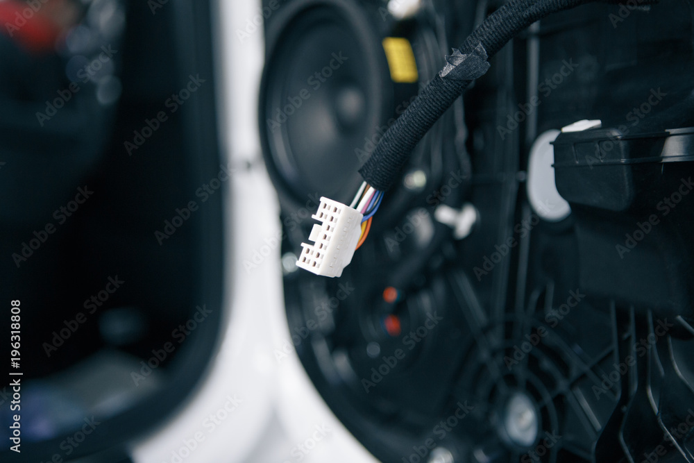 car hifi audio tweeter speaker installed on front console for better treble sound image in a minibus with entertainment audio video option car hifi audio tweeter speaker installed on front console for better treble sound image in a minibus with entertainment audio video option