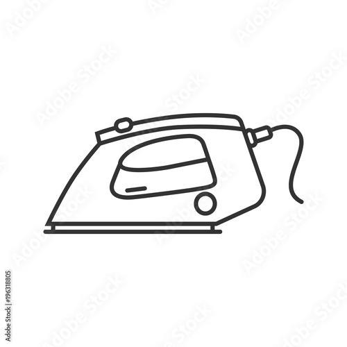 Steam iron linear icon
