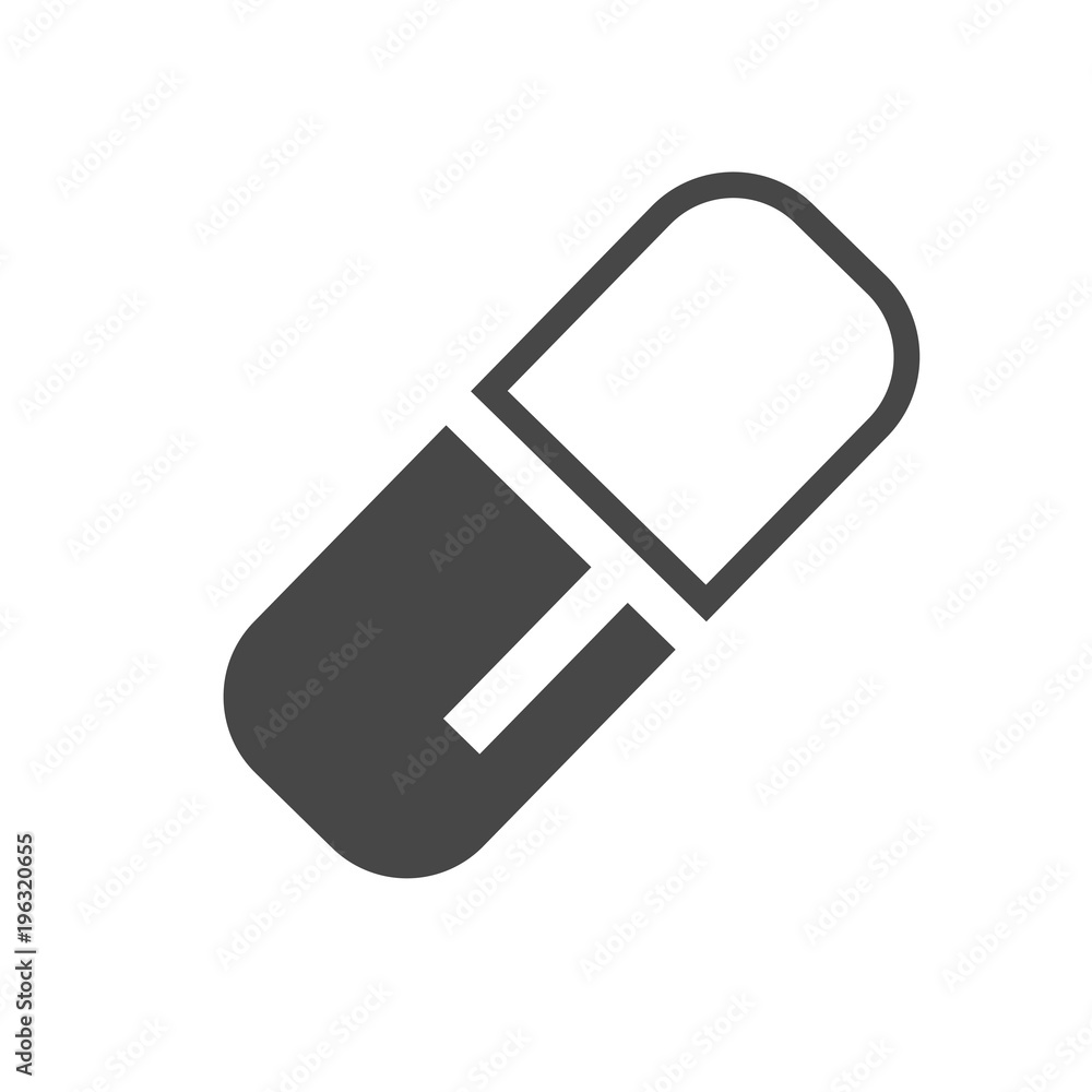 The capsule is opened vector. Pills flat icon The capsule is opened vector. Pills flat icon