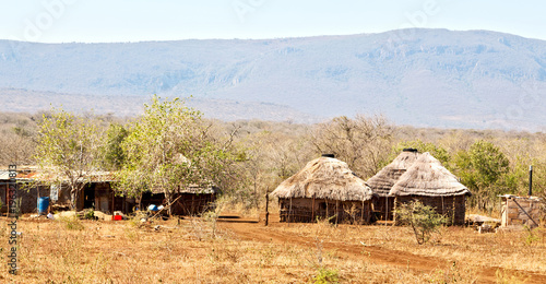  in lesotho  street village near   courtyard photo