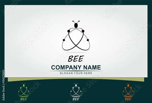 abstract animal bee connection logo