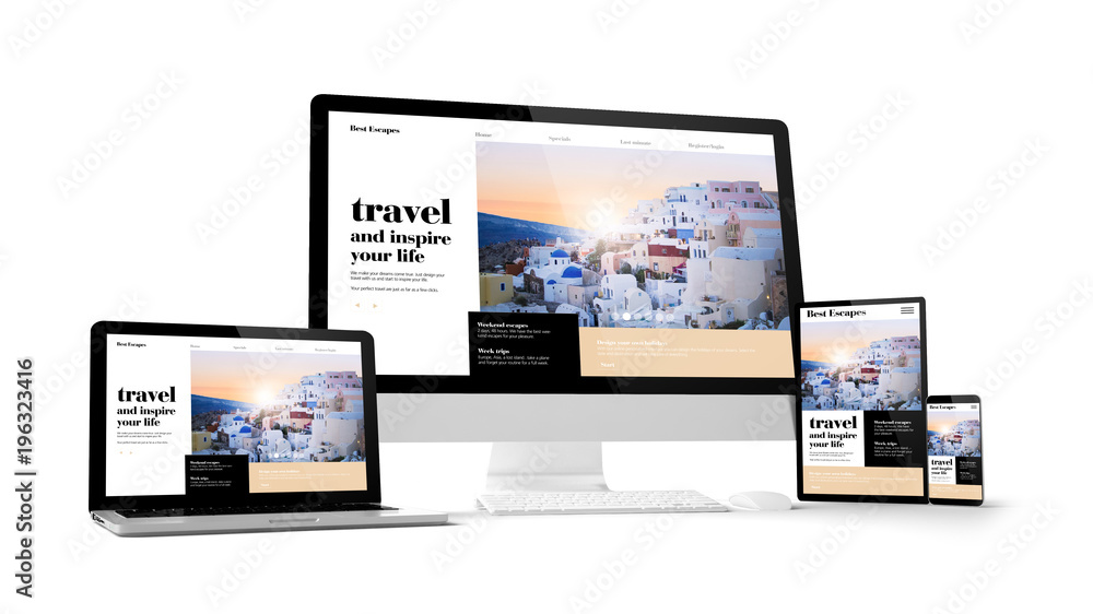 computer gadgets with travel website space on screen computer gadgets with travel website space on screen