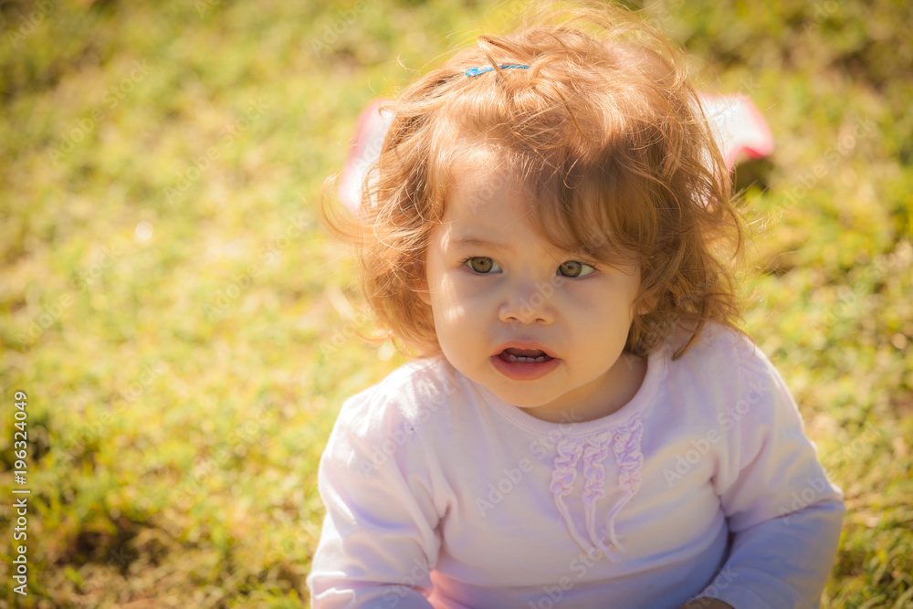 Portrait of baby girl in park Portrait of baby girl in park