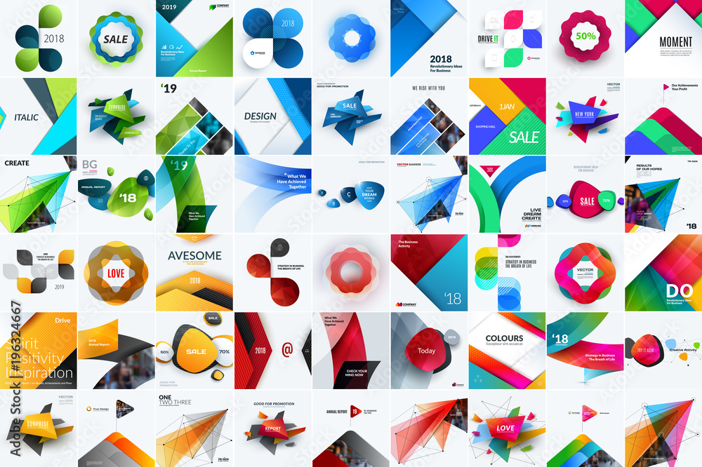 Set of abstract vector design for graphic template. Creative modern business background with geometric shapes Set of abstract vector design for graphic template. Creative modern business background with geometric shapes