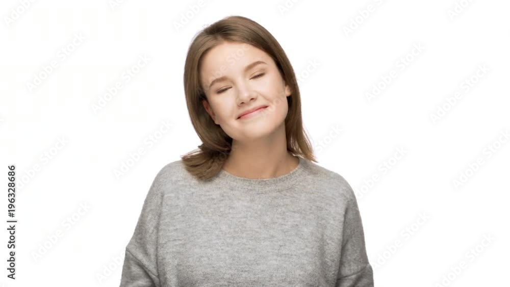 Horizontal portrait of brunette woman gesturing with both hands meaning oops sorry pretending has no idea, over white background in studio. Concept of emotions Horizontal portrait of brunette woman gesturing with both hands meaning oops sorry pretending has no idea, over white background in studio. Concept of emotions