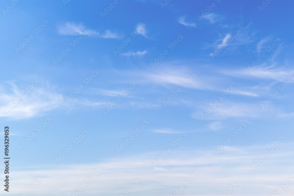 Blue sky with white windy clouds