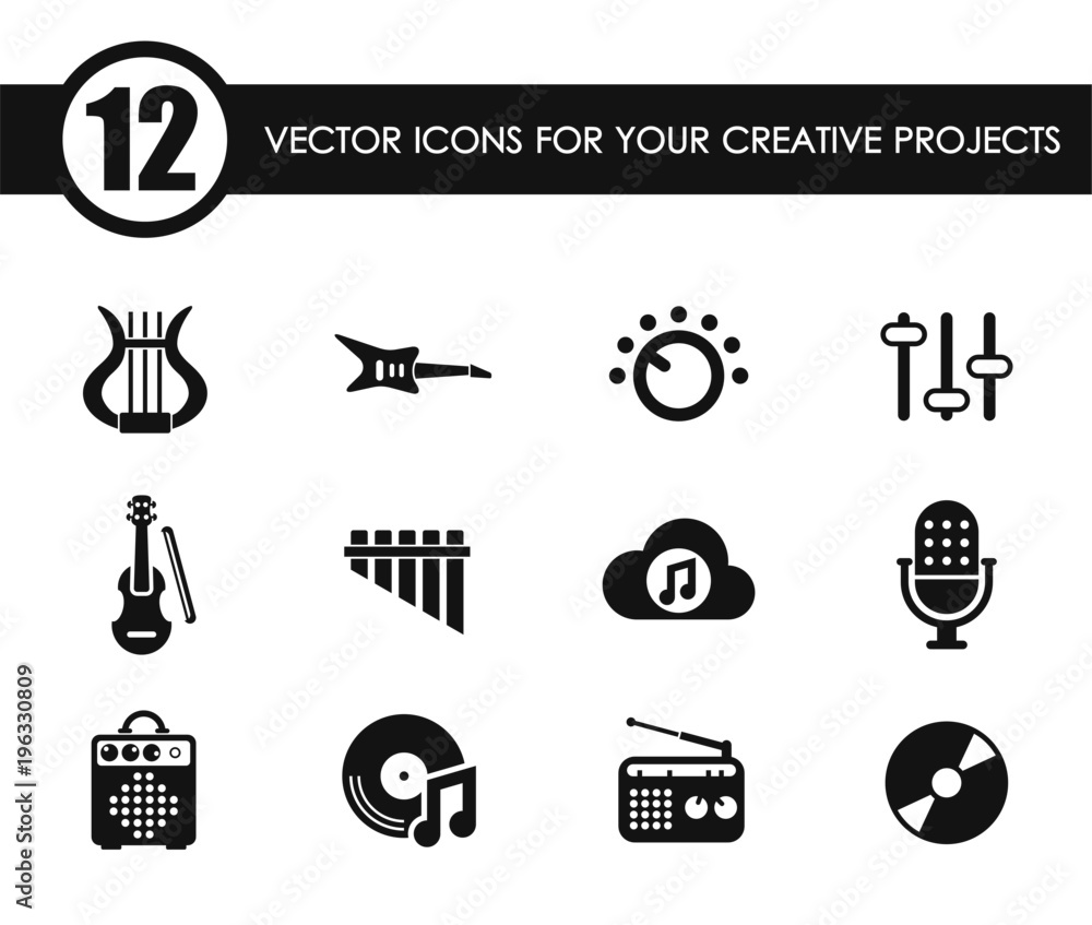 music vector icons for your creative ideas music vector icons for your creative ideas
