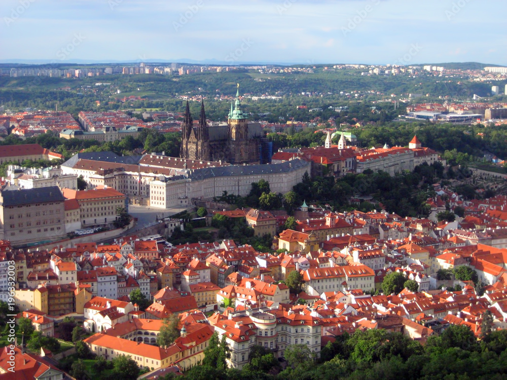 Aerial view of city Prague