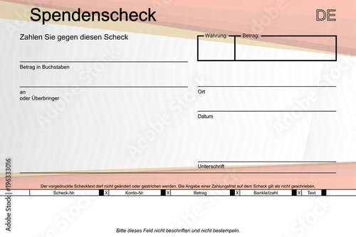 Scheck Rahmen orange