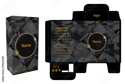 Packaging design, perfume luxury box design template and mockup box. Illustration vector