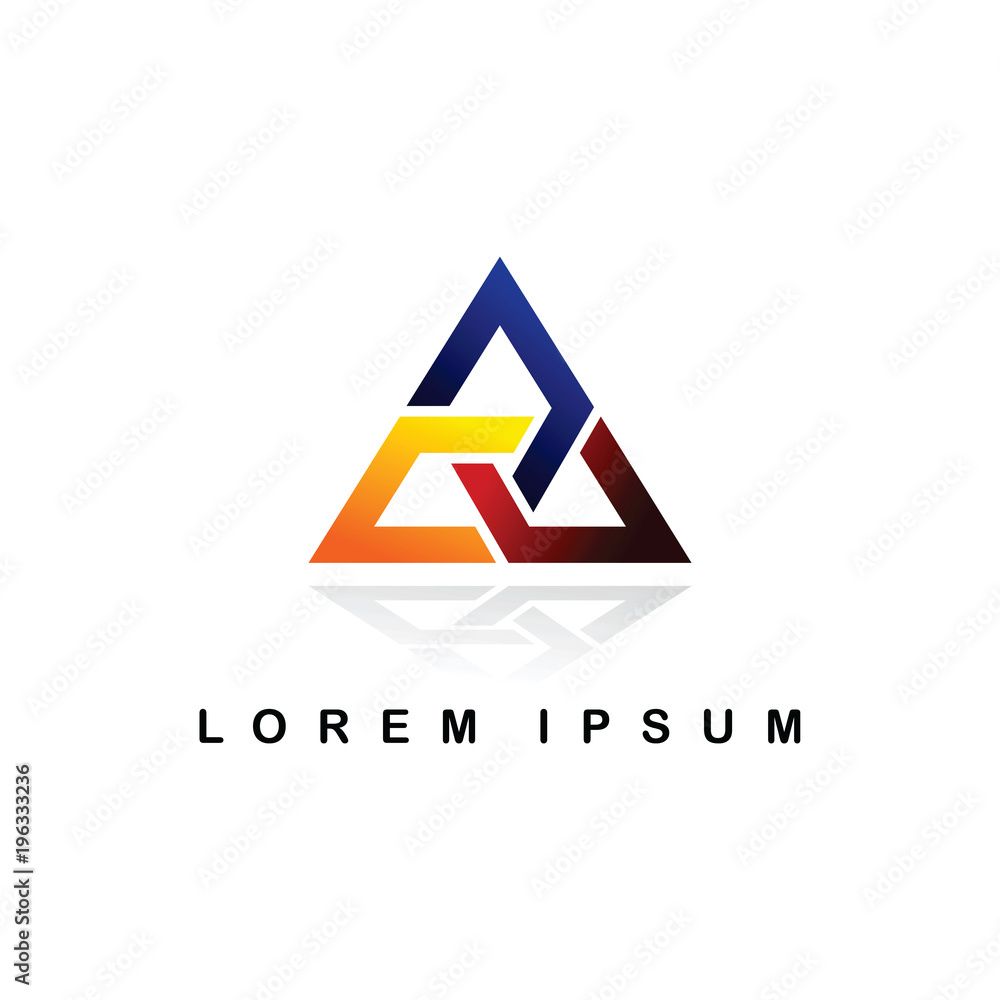 overlaping triangle logo logotype vector art