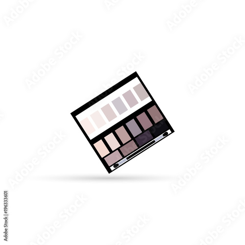 Makeup palette eye shadows with,vector icon.