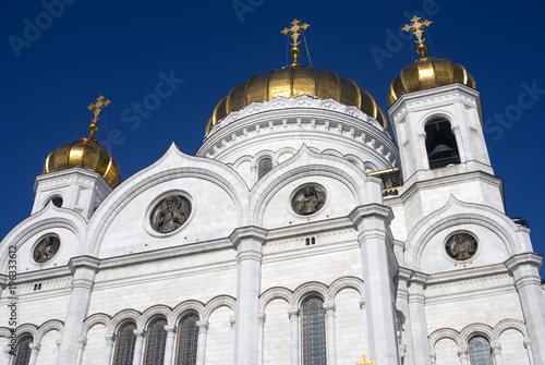 Christ Redeemer cathedral in Moscow. Popular landmark. Color photo.