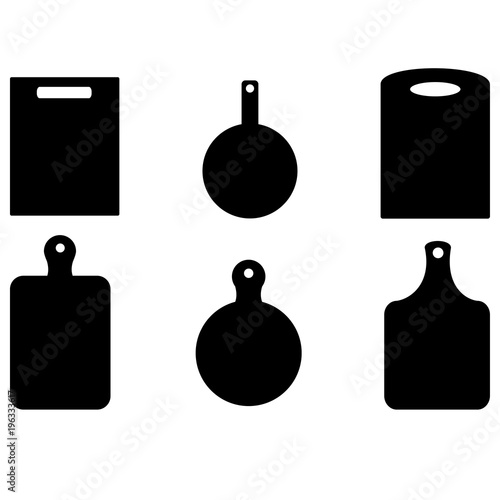 Set of isolated icons o na theme cutting board