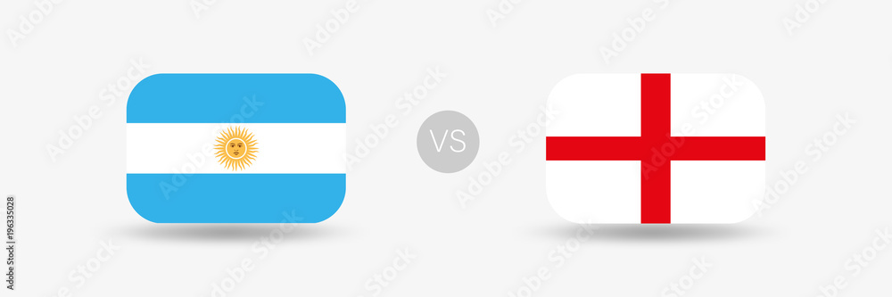 Fototapeta premium Argentinien gegen England - Flaggen