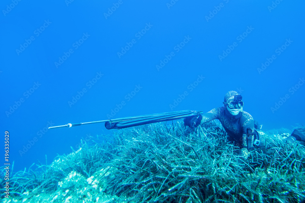 spearfishing in ocean