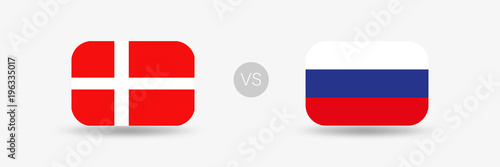 Dänemark gegen Russland - Flaggen