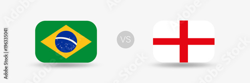 Brasilien gegen England - Flaggen