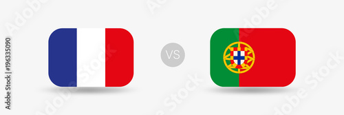 Frankreich gegen Portugal - Flaggen