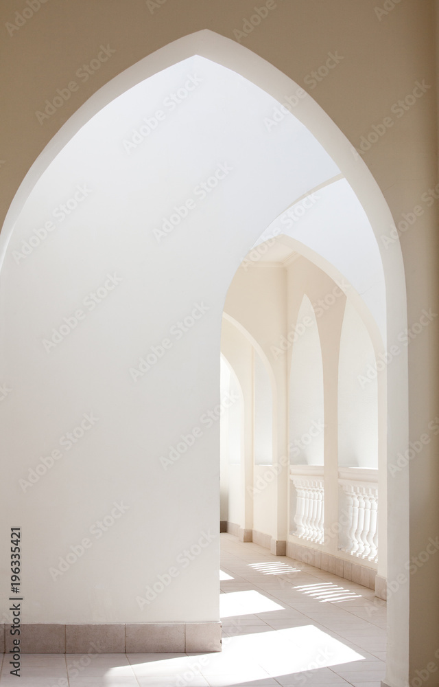 Fototapeta premium empty abstract light interior passage with arches