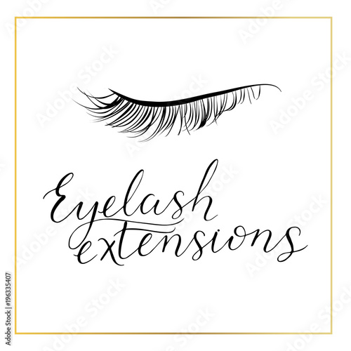 Eyelash extensions logo with modern lettering.