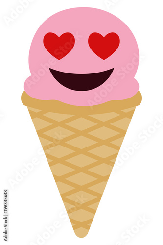 verliebtes Eiscreme Emoji - Herzaugen