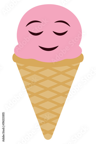 Eiscreme Emoji zufrieden
