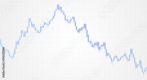 Chart with forex or stock candles graphic. Set of various indicators for forex trade. Candlestick data visualization background. Vector illustration.