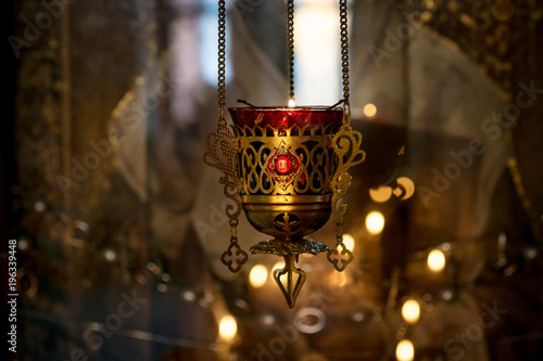 Fotografi beautiful Church censer hanging in the Church