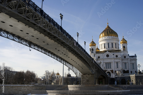 Christ Redeemer cathedral in Moscow. Popular landmark. Color photo.