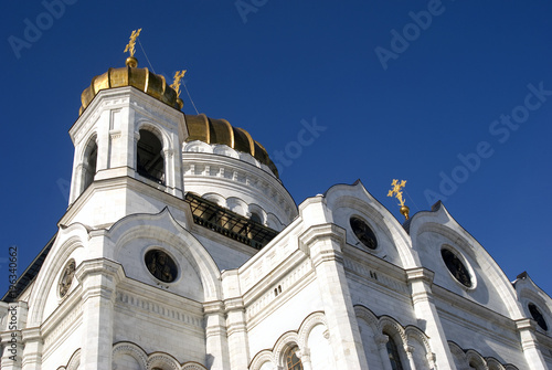 Christ Redeemer cathedral in Moscow. Popular landmark. Color photo.